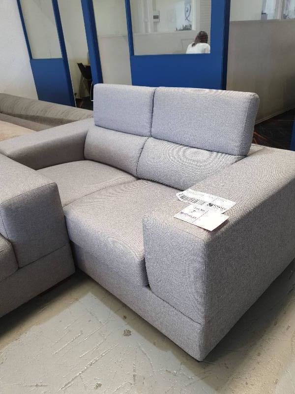 EX DISPLAY HOME FURNITURE - LIGHT GREY 2 SEATER COUCH SOLD AS IS