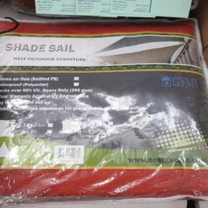 SQUARE SHADE SAIL 180GSM 95% UV BLOCK OUT RED 3.6M X 3.6M