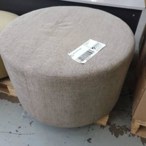 EX HIRE - LARGE ROUND OTTOMAN SOLD AS IS