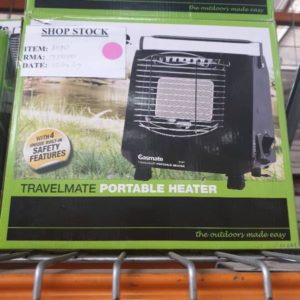 EX DISPLAY TRAVELMATE BUTANE HEATER BH80 WITH 6 MONTH WARRANTY RRP$129