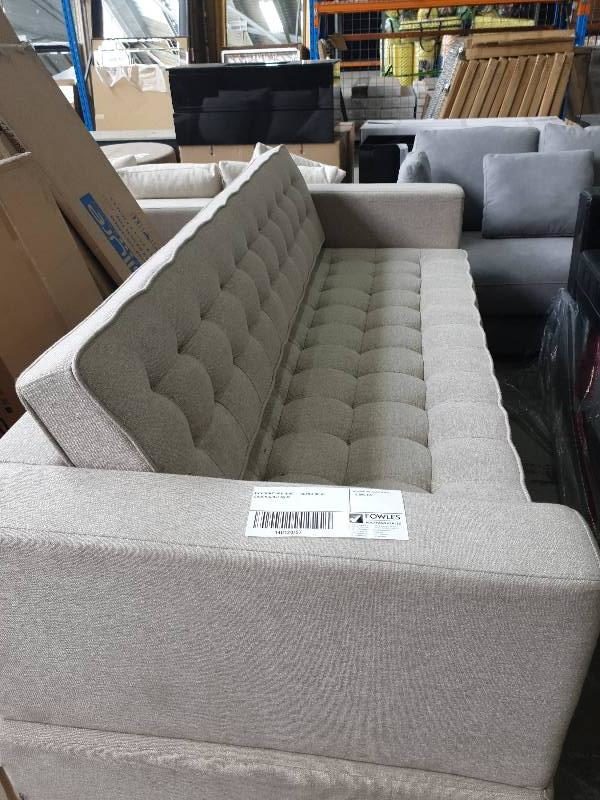 EX FURNITURE HIRE - RETRO BEIGE COUCH SOLD AS IS