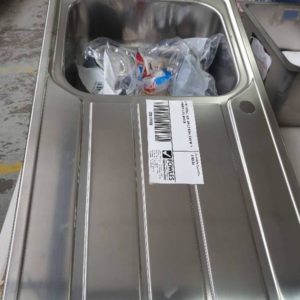 EURO S/STEEL INOX SINGLE BOWL SINK WITH DRAINER LHB MS100S