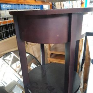 EX FURNITURE HIRE - ROUND SIDE TABLE SOLD AS IS