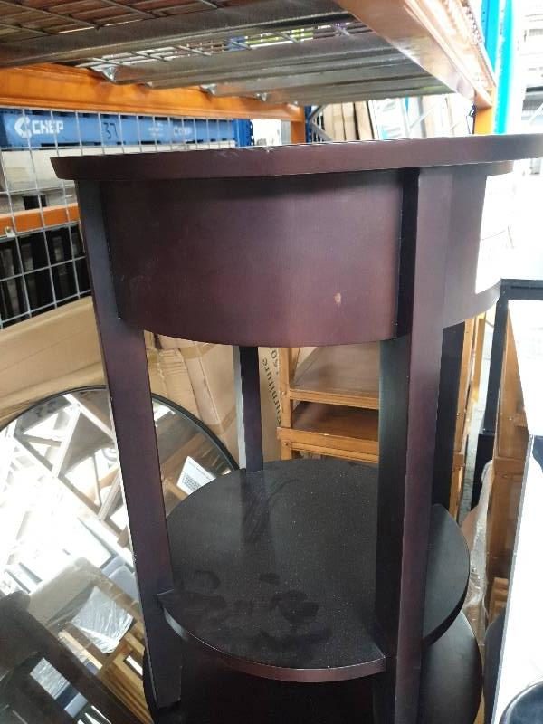 EX FURNITURE HIRE - ROUND SIDE TABLE SOLD AS IS