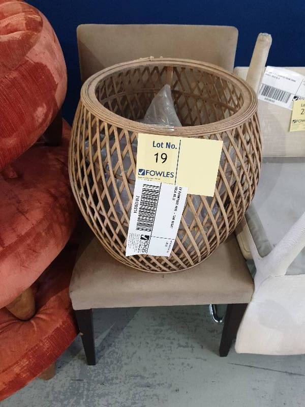 EX FURNITURE HIRE - CANE BASKET SOLD AS IS
