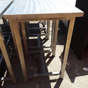 EX FURNITURE HIRE - METAL BAR TABLE SOLD AS IS