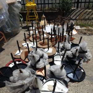 EX FURNITURE HIRE - LOT OF STOOL BASES & TOPS SOLD AS IS