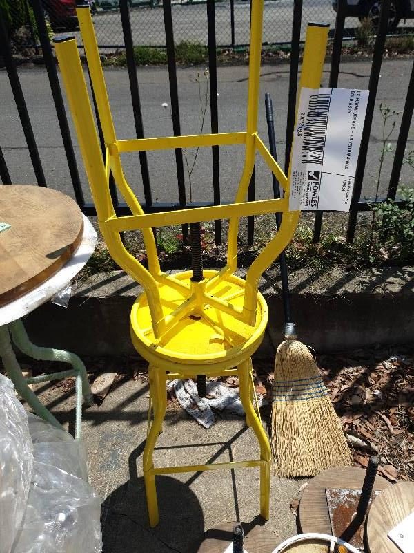 EX FURNITURE HIRE - 2 X YELLOW STOOLS SOLD AS IS