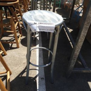 EX FURNITURE HIRE - SILVER BAR STOOL SOLD AS IS