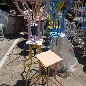 EX FURNITURE HIRE - LOT OF 21 ASSORTED BAR STOOLS SOLD AS IS