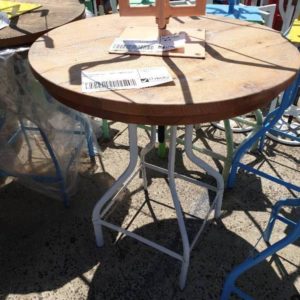 EX FURNITURE HIRE - WHITE TIMBER TABLE SOLD AS IS