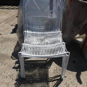 EX FURNITURE HIRE - WHITE WIRE CHAIR SOLD AS IS