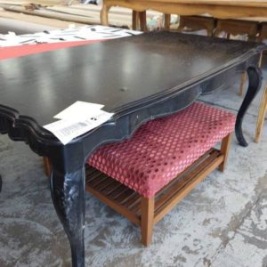 EX FURNITURE HIRE - BLACK DINING TABLE SOLD AS IS