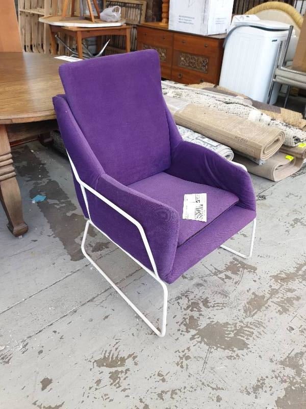 EX FURNITURE HIRE - PURPLE CHAIR SOLD AS IS