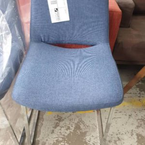 EX FURNITURE HIRE - PAIR OF BLUE CHAIRS SOLD AS IS