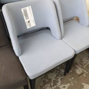 EX FURNITURE HIRE - 6 X LIGHT BLUE DINING CHAIR SOLD AS IS