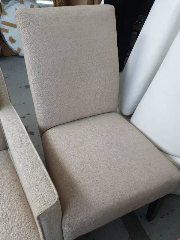 EX FURNITURE HIRE - PAIR OF CREAM DINING CHAIRS SOLD AS IS