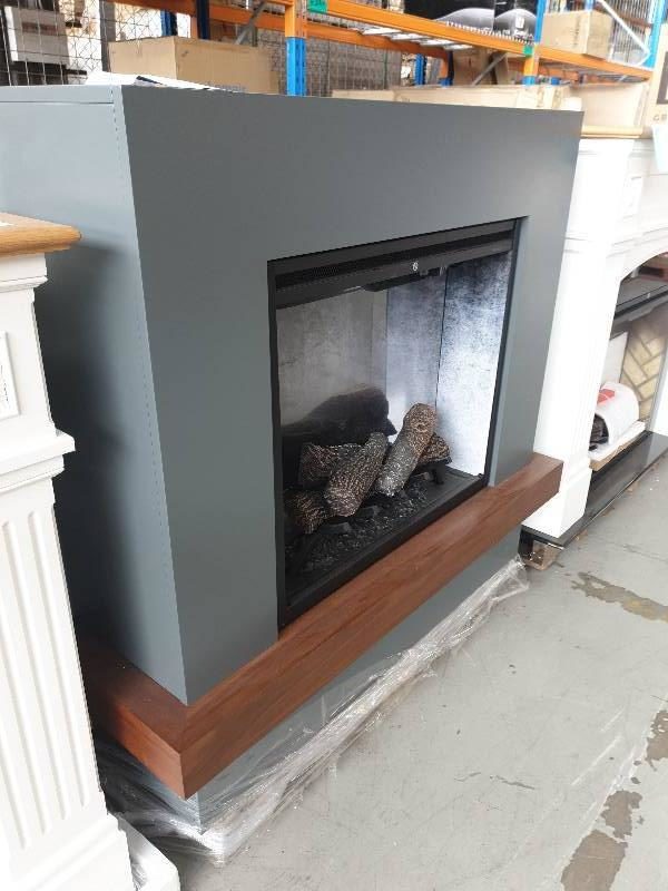 DIMPLEX 2KW SHERWOOD MANTLE FIRE BOX GREY WITH TIMBER SURROUND RRP$2799 WITH 3 MONTH WARRANTY