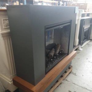 EX DISPLAY SHERWOOD 2KW ELECTRIC FIREPLACE WITH MANTLE MODERN DESIGN SWD20-AU WITH CONCRETE LOOK WITH TIMBER SURROUND LED FLAME WITH LOG EFFECT RRP$2799 WITH 12 MONTH WARRANTY