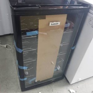 LEMAIR LWC59 BLACK WINE FRIDGE WITH 40 BOTTLE CAPACITY WITH 3 MONTH WARRANTY SOLD AS IS