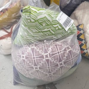 EX HIRE - BAGS OF ASSORTED CUSHIONS SOLD AS IS