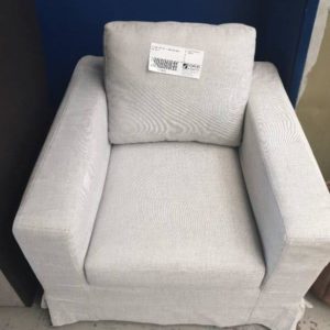 EX FURNITURE HIRE - GREY ARM CHAIR SOLD AS IS