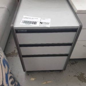 EX FURNITURE HIRE - GREY 3 DRAWER FILING CABINET SOLD AS IS