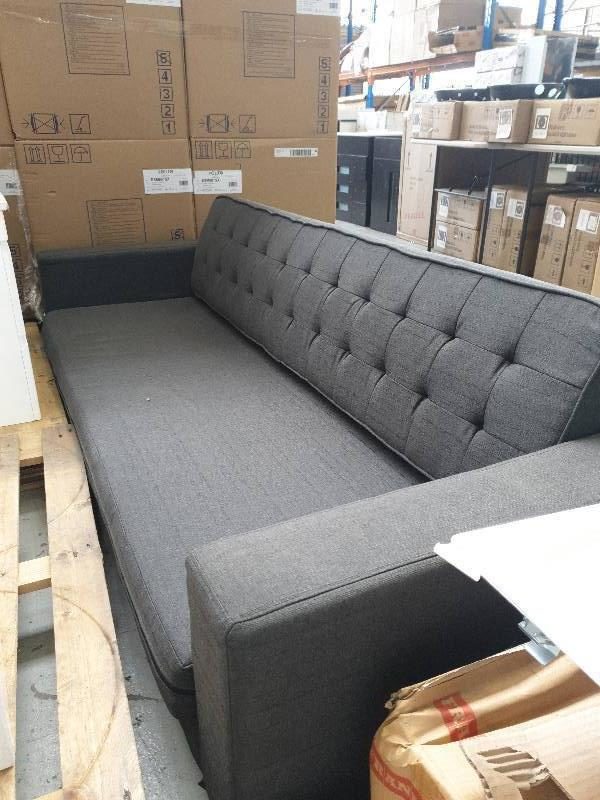 EX FURNITURE HIRE - RETRO DARK GREY COUCH SOLD AS IS