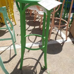 EX HIRE - DARK GREEN BAR STOOL NO BACK SOLD AS IS
