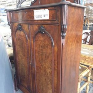 SECOND HAND FURNITURE - ORNATE TIMBER CABINET SOLD AS IS