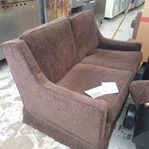 SECOND HAND - SMALL BROWN COUCH SOLD AS IS