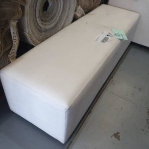 EX HIRE - WHITE OTTOMAN SOLD AS IS