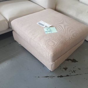 EX HIRE - TAUPE OTTOMAN SOLD AS IS