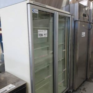 SECOND HAND COMMERCIAL CATERING - DOUBLE GLASS DOOR DISPLAY FRIDGE SOLD AS IS