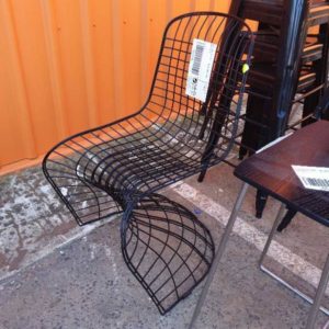 EX FURNITURE HIRE - BLACK WIRE CHAIR SOLD AS IS