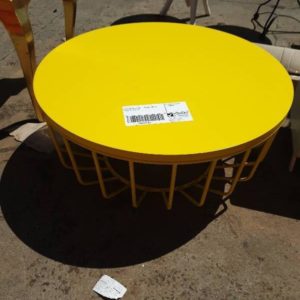 EX FURNITURE HIRE - YELLOW COFFEE TABLE SOLD AS IS