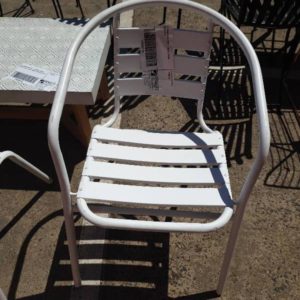 EX FURNITURE HIRE - WHITE CHAIR SOLD AS IS