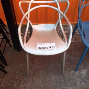 EX FURNITURE HIRE - SILVER ACRYLIC CHAIR SOLD AS IS