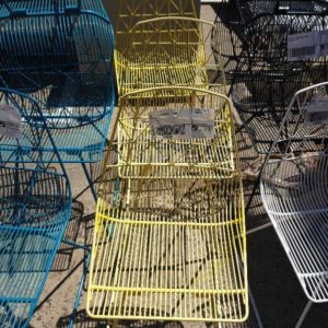 EX HIRE - YELLOW WIRE CHAIR SOLD AS IS