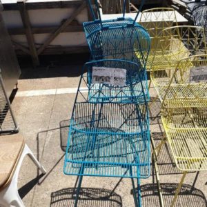 EX HIRE - BLUE WIRE CHAIR SOLD AS IS