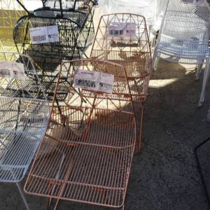EX HIRE - ROSE GOLD WIRE CHAIR SOLD AS IS