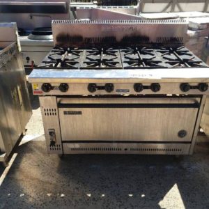 SECOND HAND COMMERCIAL CATERING GOLDSTEIN 8 BURNER GAS OVEN SOLD AS IS