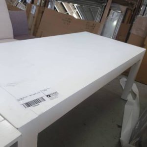 EX FURNITURE HIRE - WHITE DINING TABLE SOLD AS IS