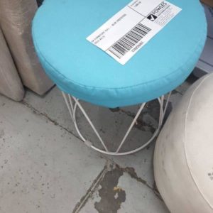 EX FURNITURE HIRE - BLUE FOOTSTOOL SOLD AS IS