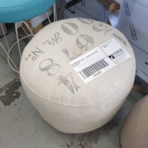 EX FURNITURE HIRE - CREAM FOOTSTOOL SOLD AS IS