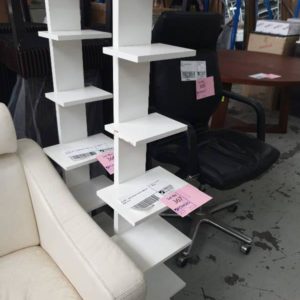 EX HIRE - WHITE FREESTANDING BOOKCASE SOLD AS IS
