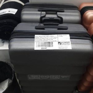 UNDER INSTRUCTIONS FROM A LEADING INSURER: NEW SUITCASE SETS FROM A WATER DAMAGE INSURANCE CLAIM SOLD ON AS IS / BUYER BEWARE" BASIS WITHOUT ANY GUARANTEE OR WARRANTY. 3 PIECE SET INCL CABIN MEDIUM AND LARGE RRP$890 CHARCOAL"