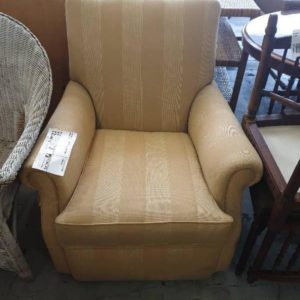 SECOND HAND FURNITURE - YELLOW ARM CHAIR SOLD AS IS
