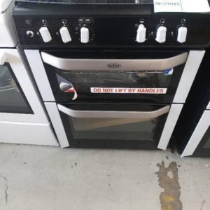 EX DISPLAY BELLING 6C0M DUAL FUEL DOUBLE OVEN FREESTANDING WITH GLASS LID 2 OVENS WITH 4 BURNER GAS COOKTOP FSDF61DOWCS RRP$1199 WITH 3 MONTH WARRANTY