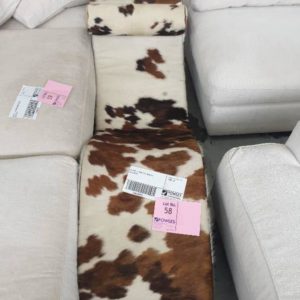 EX HIRE - COW HIDE LOUNGER SOLD AS IS